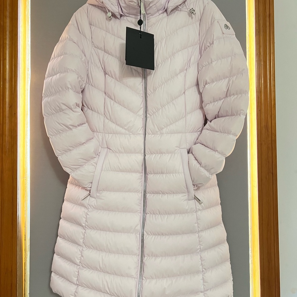 Moose Knuckles Lilac Yukon Air Down Puffer Jacket with Hood